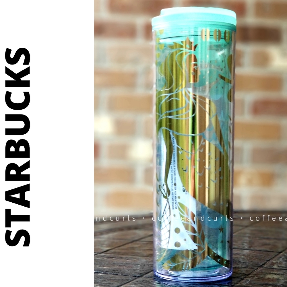 BLOWOUT! Starbucks Gold Foil Siren Mint Water Bottle 16oz